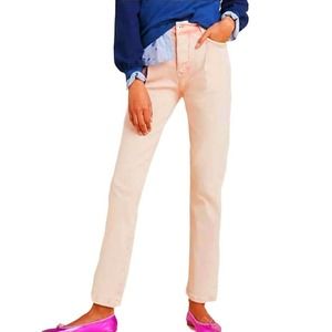 New Anthropologie Pilcro 32 Ultra High Rise Straight Jeans Acid Pink Pleats